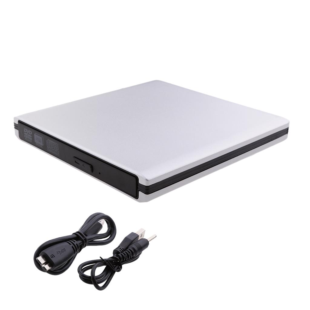 External CD Drive Burner CD Player CD ROM DVD-RW Rewriter with Aluminum Housing USB 3.0 SATA Optical Drive for Mac Air Pro Windows 10 / Win7 / Win 8 Desktop Laptop