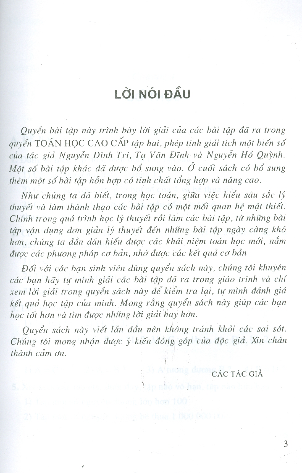 Bài Tập Toán Học Cao Cấp - Tập Hai: Phép Tính Giải Tích Một Biến Số