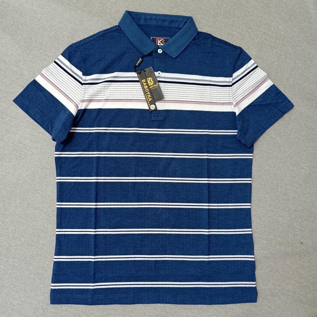 Áo Polo nam Phối Kẻ Chất Cotton Logo Thương Hiệu BABOYKA Trẻ Trung Lịch Lãm