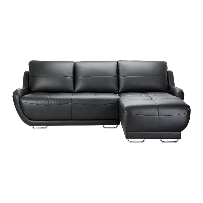 Sofa Da Chữ L Juno Rex 210 x 154 x 80 cm (Đen)