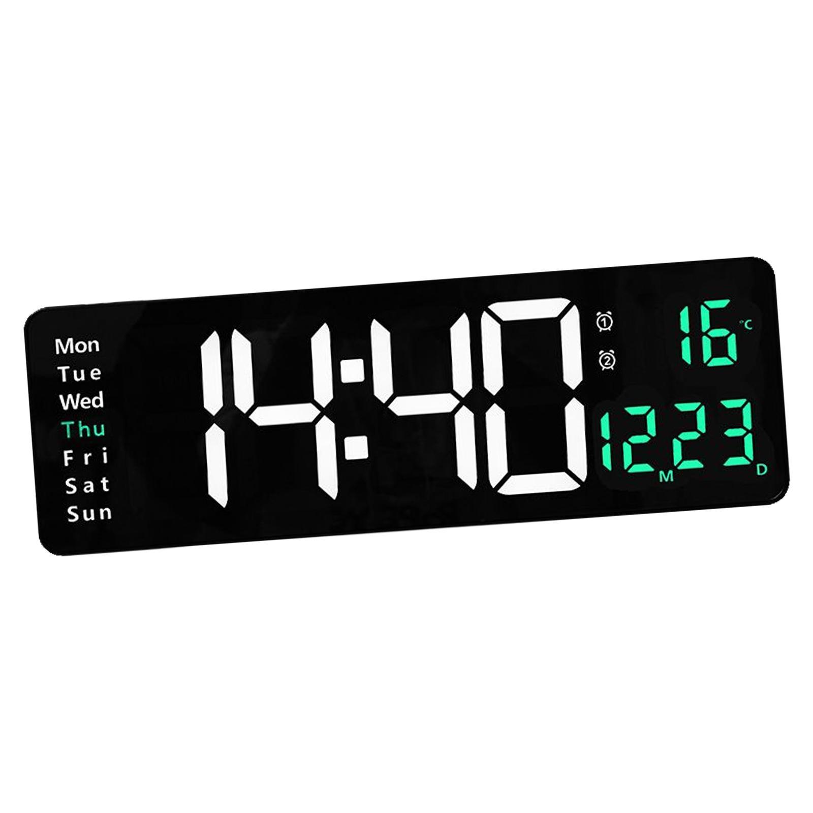 Digital Wall Clock, Date Temperature Week Display for Apartment Home Decor