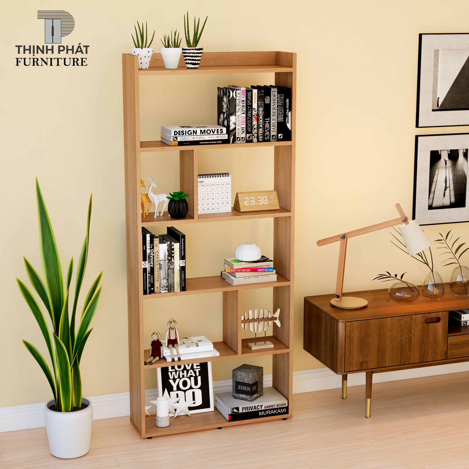KỆ SÁCH- KỆ TRANG TRÍ 6 TẦNG TRƯNG BÀY THỊNH PHÁT FURNITURE KS-TP 05