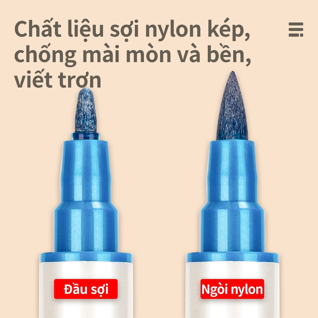 Bút dạ quang caligraphy hai đầu đi nét Deli - hộp 10 chiếc - 70704