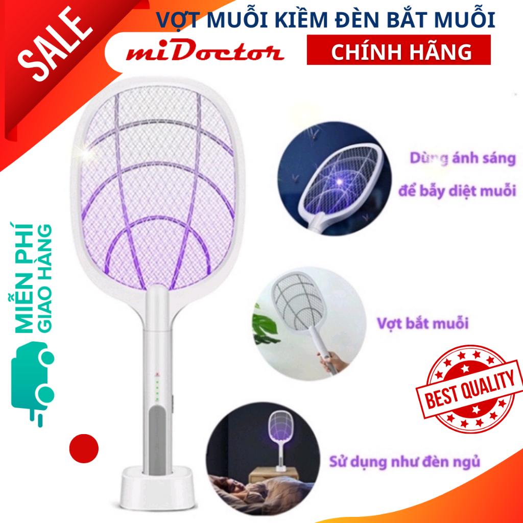 Vợt Muỗi Thông Minh Kiêm Đèn Bắt Muỗi Tự Động 2 Trong 1 Pin Sạc Cao Cấp - Chính Hãng miDoctor