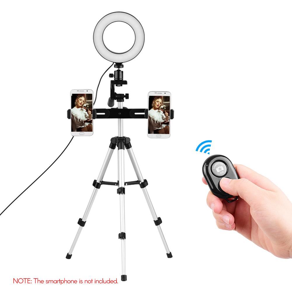 Bộ đèn phát trực tiếp điện thoại kép 6.3 inch / 16cm 2700K ~ 6500K có thể thay đổi màu
