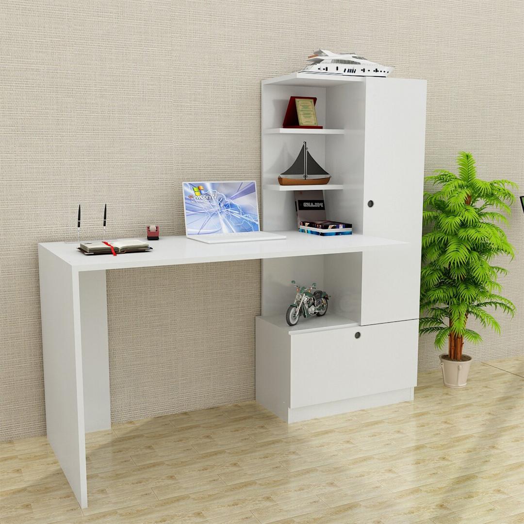 Bàn liền giá sách bằng gỗ tại nhà thiết kế đẹp SMLIFE Devin
