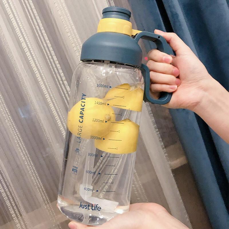 Bình Nước Thể Thao 1.8 Lít Cao Cấp Kèm Ống Hút, Bình Đựng Nước Siêu To Nhựa Dung Tích 1.8l Tiện Dụng