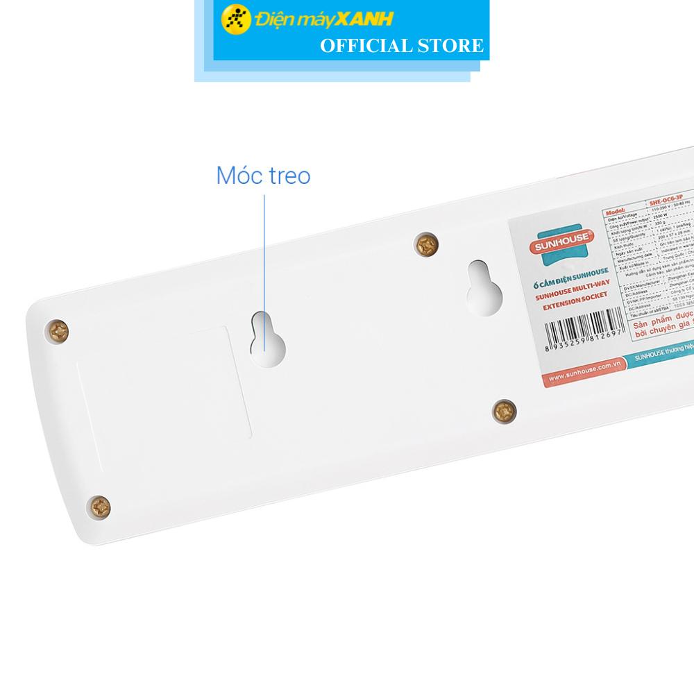 Ổ cắm điện Sunhouse 3 lỗ 2.5m SHE OC6-3P