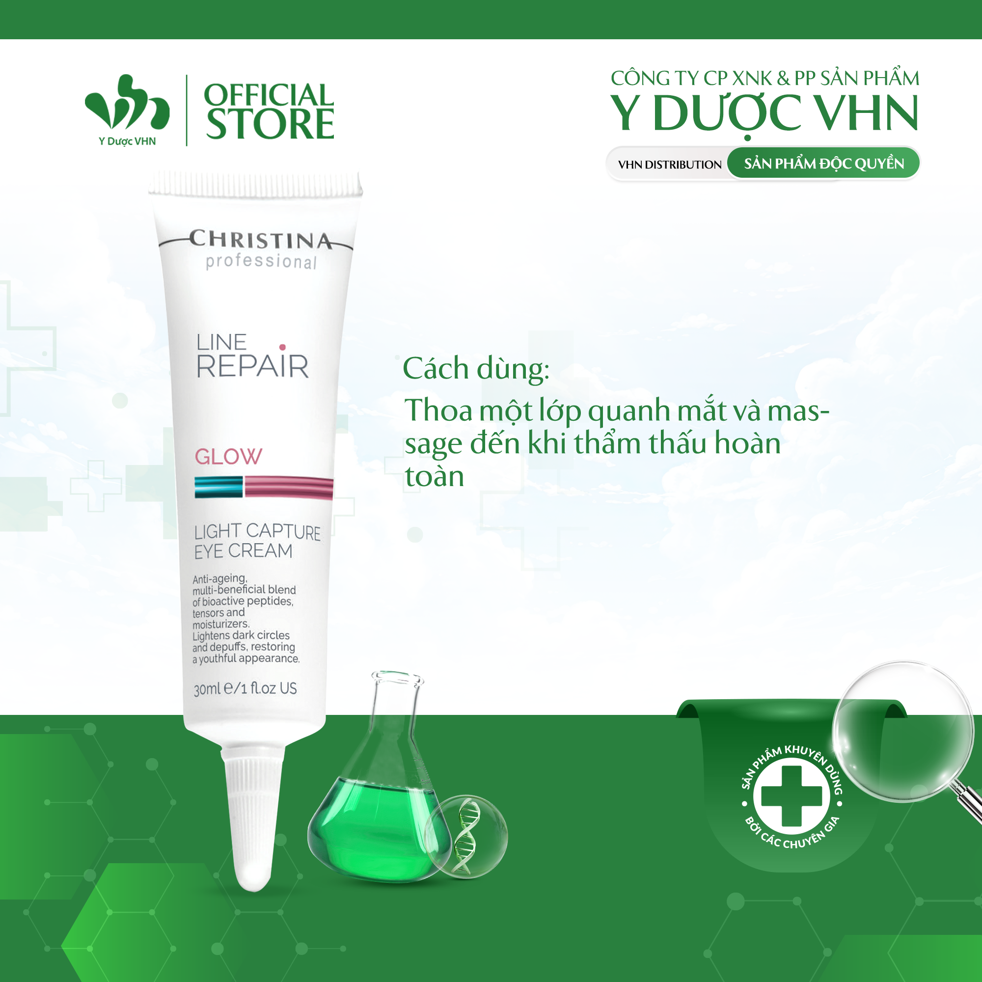 Kem dưỡng ẩm, giảm quầng thâm và bọng mắt Christina-Line Repair Light Capture Eye Cream (30ml)