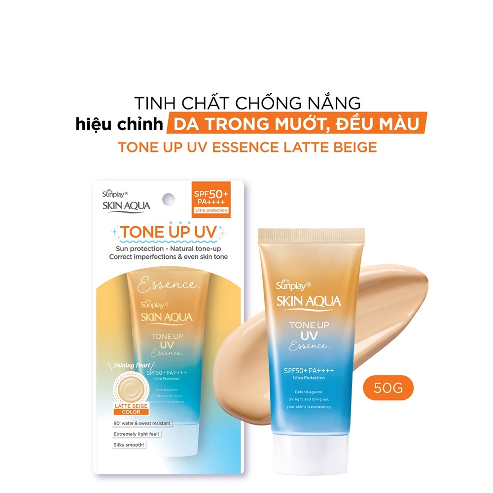 Tinh Chất Chống Nắng Sunplay Skin Aqua Hiệu Chỉnh Sắc Da Tone Up UV Latte Beige SPF50+ PA++++ 50g