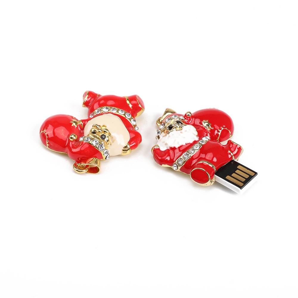 Ổ đĩa Creative Christmas U Disk Portable USB 2.0 Truyền tốc độ cao U Disk Crystal Santa Claus 64GB