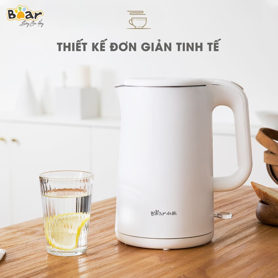 Ấm đun siêu tốc nội địa Trung Bear 1.5L ZDH-B15T1, hàng chính hãng