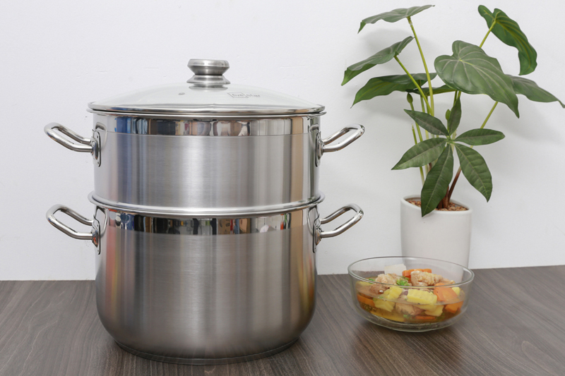 Bộ Nồi Xửng Hấp Fivestar 3 Đáy 26/28/30/32cm Chất Liệu Inox 430 Sáng Bóng, Bền Tốt, Ít Bị Oxy Hóa - Hàng Chính Hãng