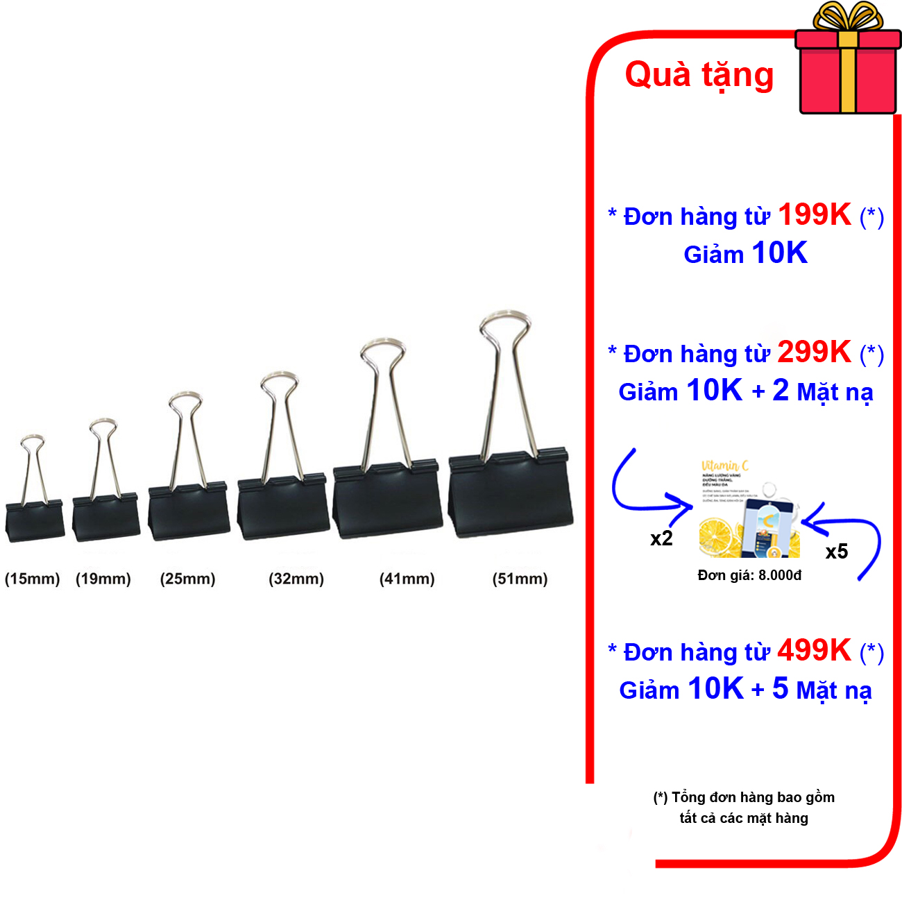 2 hộp kẹp bướm 15, 19, 25, 32, 41, 51