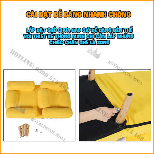 Ghế Lười Thư Giãn Kèm Đôn ROYALDECORHN Lắp Ráp Dễ Dàng - Ghế Sofa Bành Ngồi Đọc Sách Thư Giãn Ngả Lưng 180 độ Nghỉ Ngơi - Nội Thất Phòng Khách, Phòng Làm Việc, Phòng Ngủ