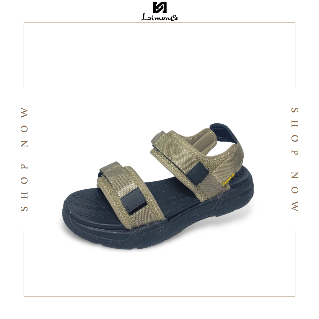 Giày Sandals Nam L2663 Màu Kaki, êm nhẹ, thoáng khí, đi học, đi chơi