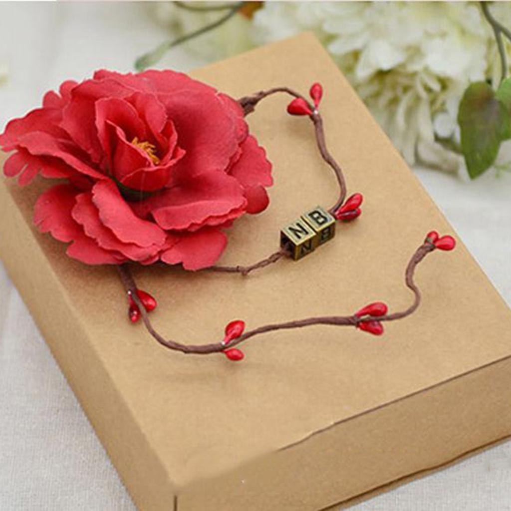 200x Pip Berry Garland Stem Rustic Wall Door Decor DIY Party Favor Red White