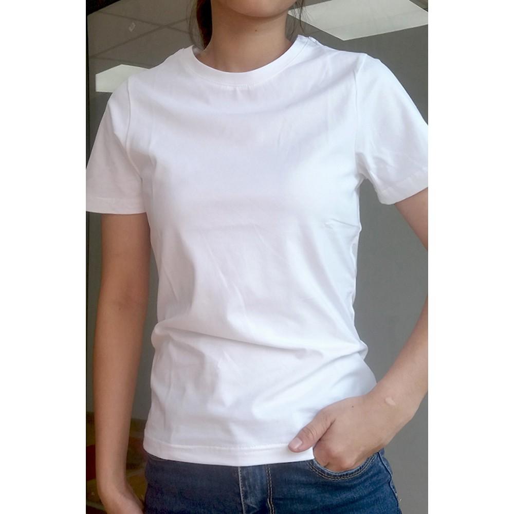 Áo phông cổ tròn cotton co dãn 4 chiều trắng