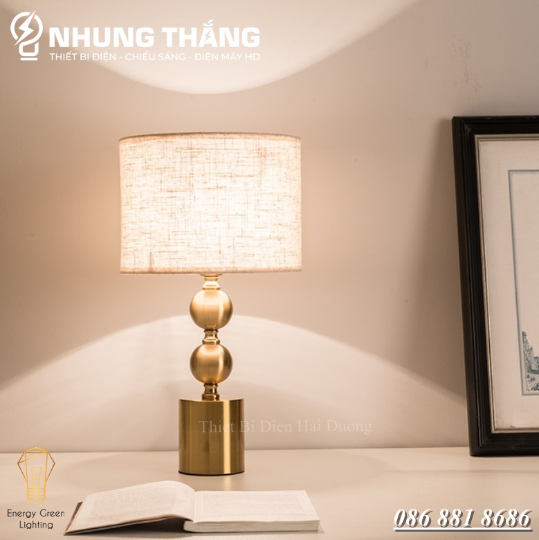 Đèn Ngủ Để Bàn S3069 Decor Vintage - Khung Kim Loại - Kiểu Dáng Sang Trọng - Tặng Kèm Bóng Led