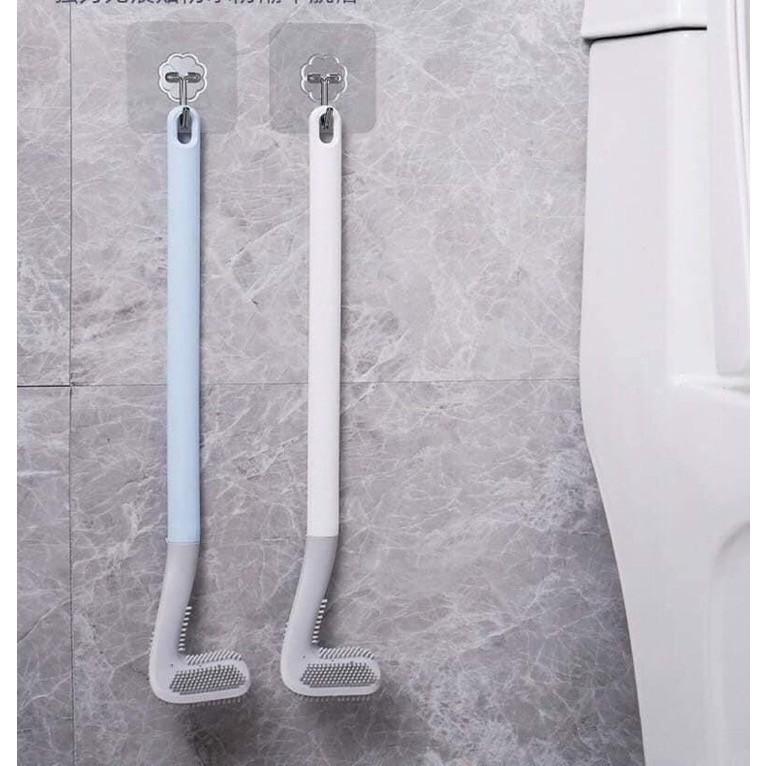 Chổi Cọ Toilet Silicon Uốn Dẻo Kiểu Mới Năm 2021, Cây Cọ Bồn Cầu Treo Tường Tay Cầm Dài Silicon