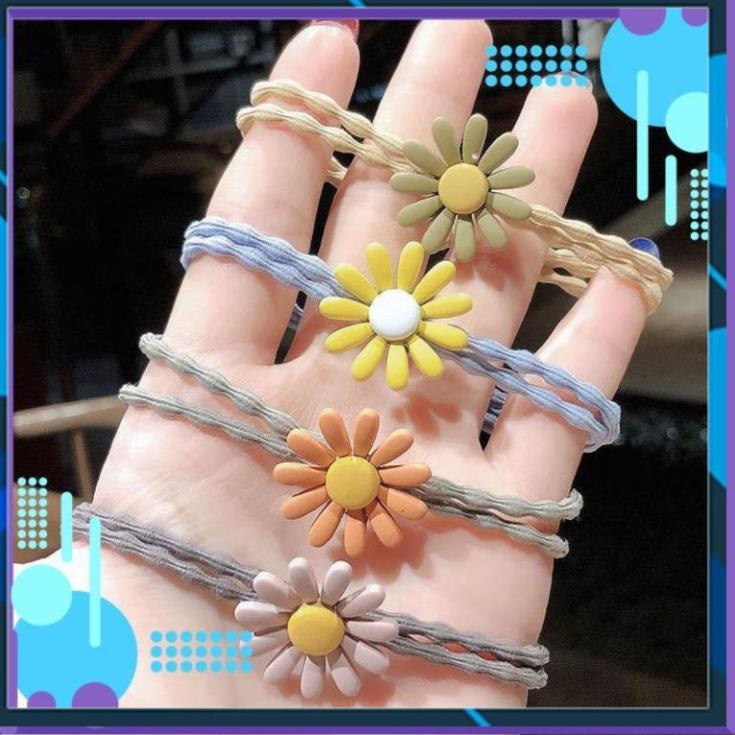 Dây buộc tóc trang trí hoa cúc trẻ trung cho nữ