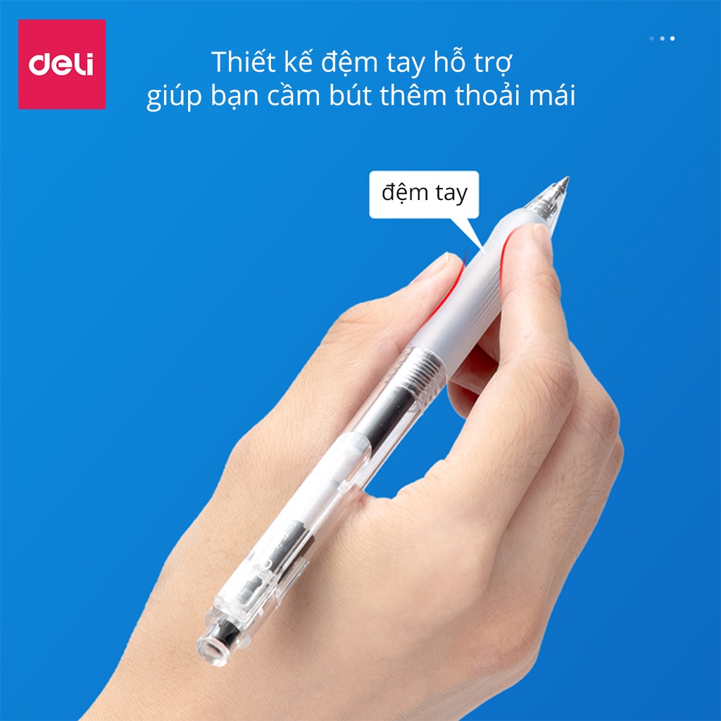 Hộp 5 Bút gel Deli A575 ngòi 0.5mm