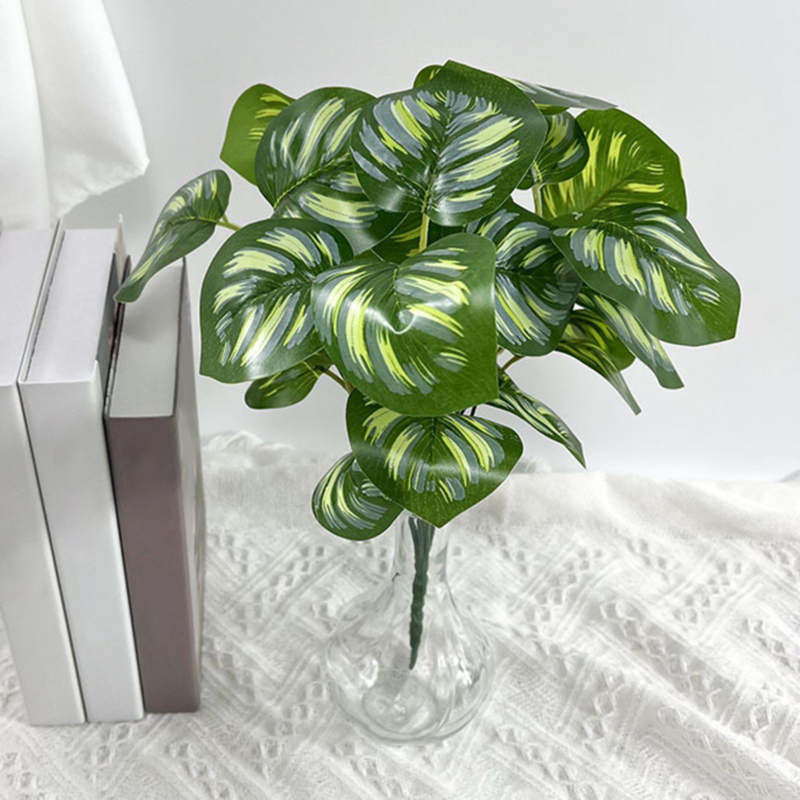 Artificial Leaves Imitation Leaf Plants Floral Arrangement Realistic Long Green Leaf Greenery Branches for Party Living Room Decorations