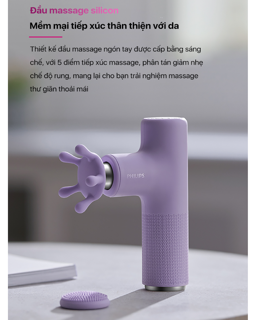 Súng massage cầm tay PHILIPS PPM7311 thiết kế siêu gọn nhẹ dành riêng cho nữ giới - Hàng chính hãng