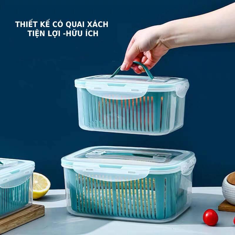 SET 5 HỘP KÈM RỔ CÓ NẮP ĐỂ TỦ LẠNH TIỆN LỢI