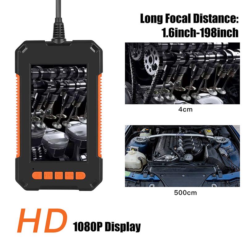 Máy ảnh kiểm tra nội soi công nghiệp 3,9mm/8 mm Máy ảnh kiểm tra borescope 4.3 '' Màn hình 1080p HD Camera với 6 đèn LED 2600AMH pin