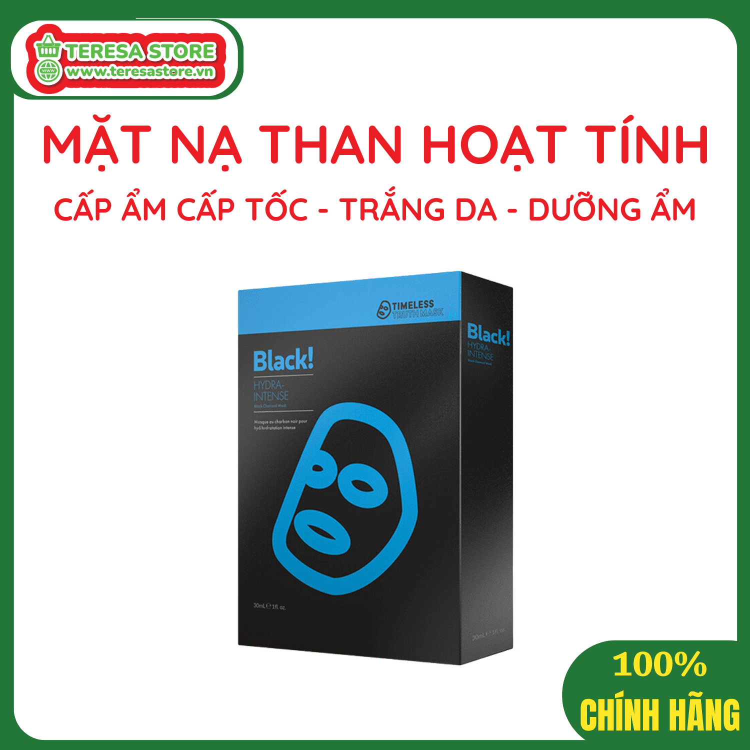 Mặt nạ Than hoạt tính Cấp ẩm Timeless Truth Mask Hydra Intense Hộp 5 miếng