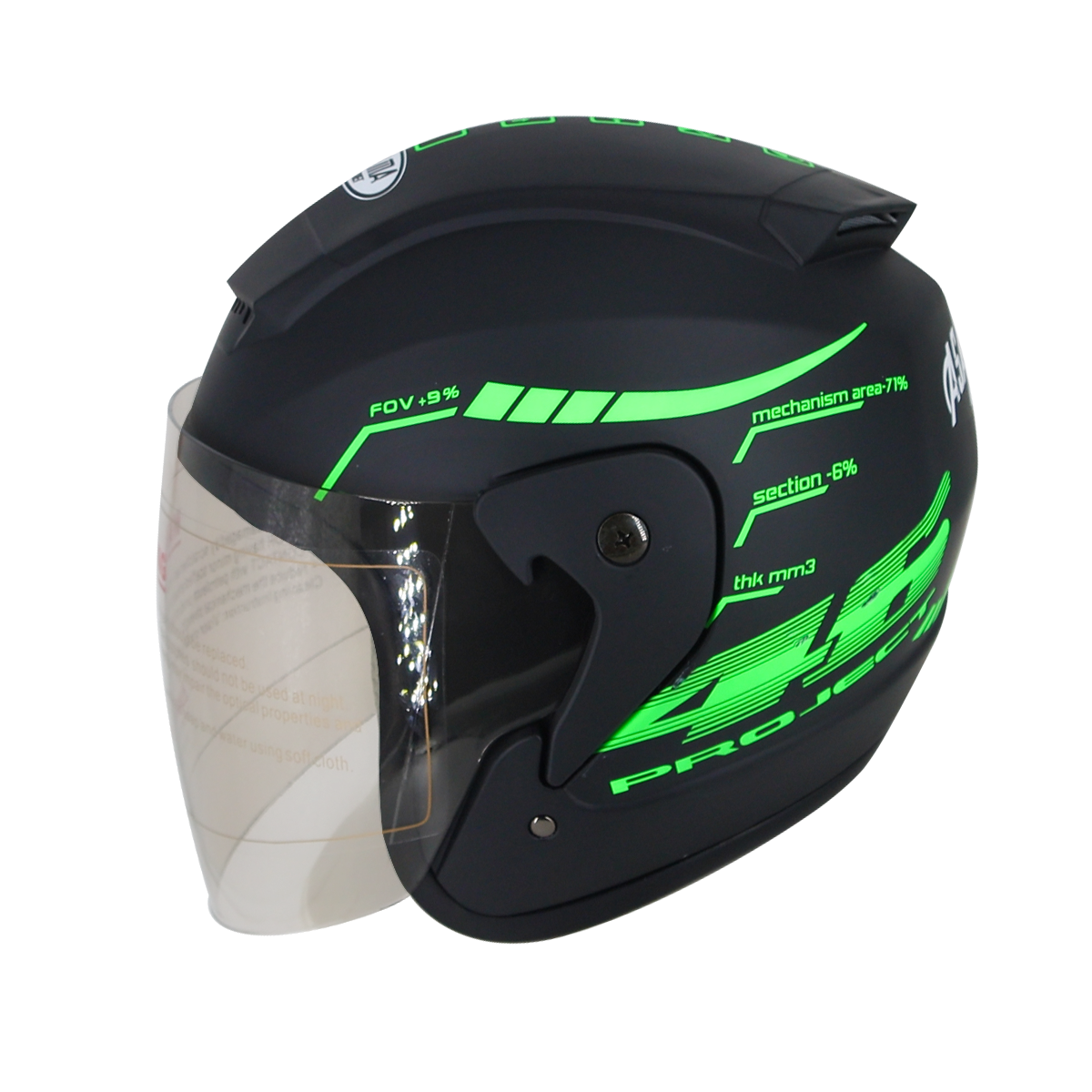 Mũ bảo hiểm 3/4 SRT tem 46 ASAMA helmets phản quang kính khói