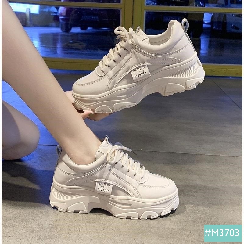 Giày Sneaker Độn Đế RULFINE MINSU M3703, Giày Thể Thao Nữ Độn Đế Hàn Quốc Phù Hợp Mang Giày Đi Chơi, Đi Học, Du Lịch