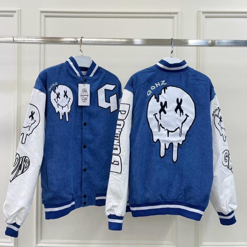 Áo bomber jacket nhung khoác nữ nam unisex gió cúc bấm form rộng local brand ulzzang phong cách hàn quốc đep chữ G