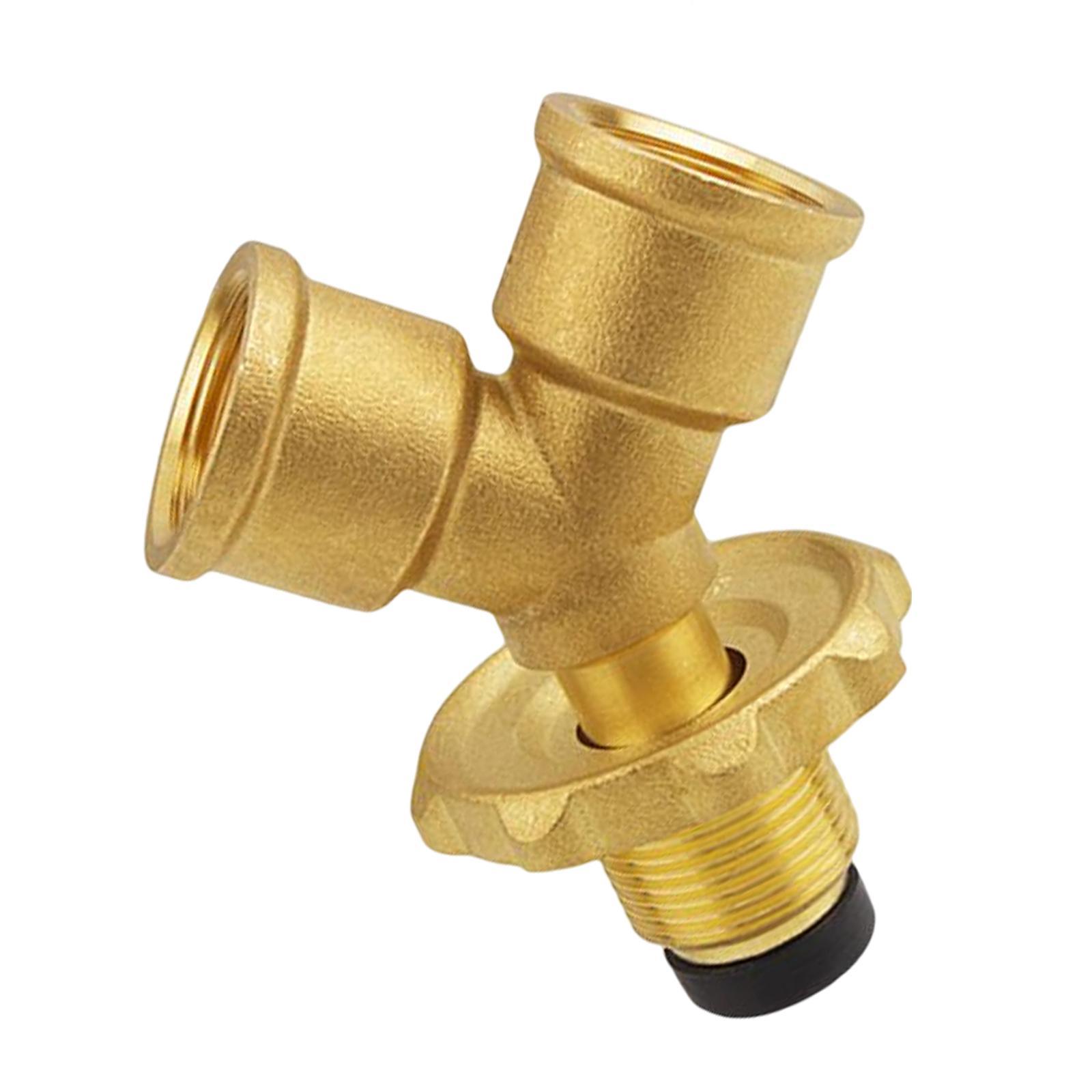 Tank Splitter Gas Adapter Quick Connect 1 in 2 Outlet for BBQ Heater