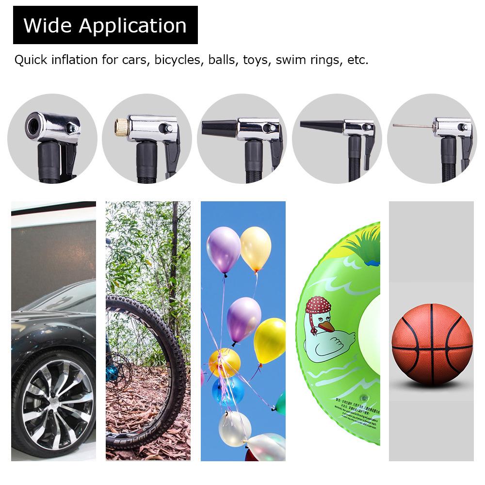 Máy bơm nén khí mini di động 120psi cầm tay cho lốp xe đạp, banh đồ chơi