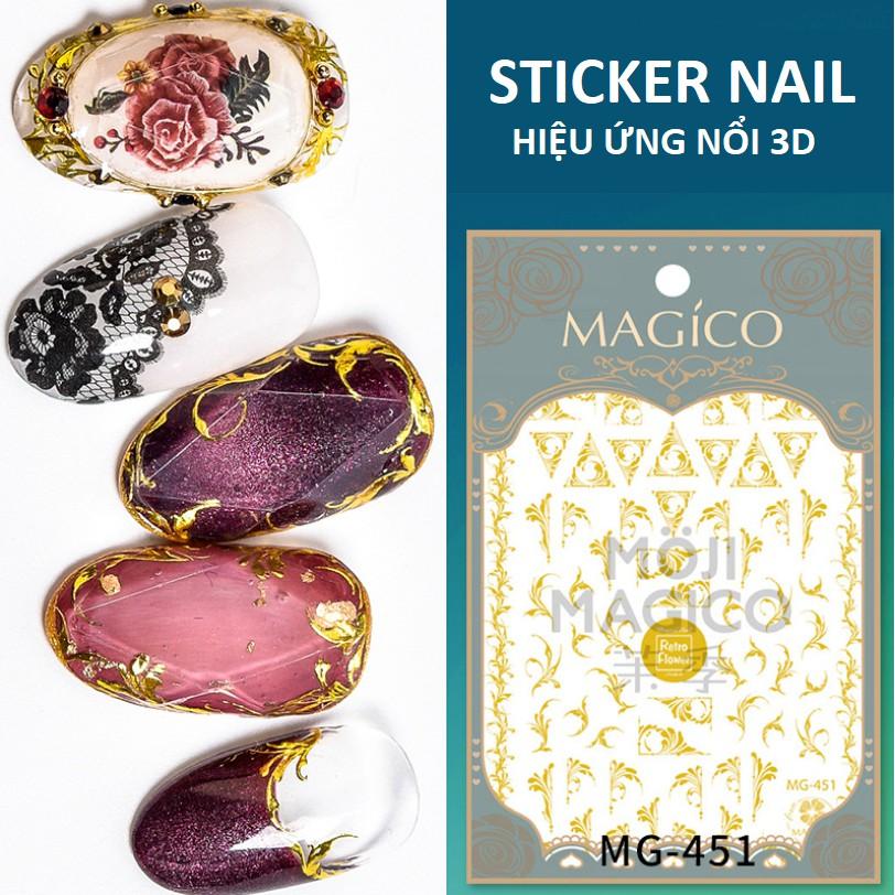 Sticker nails Magico họa tiết tráng gương - hình dán móng 3D 451