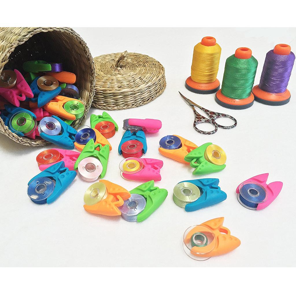 4x12 Pieces Assorted Color Bobbin Holders Clips