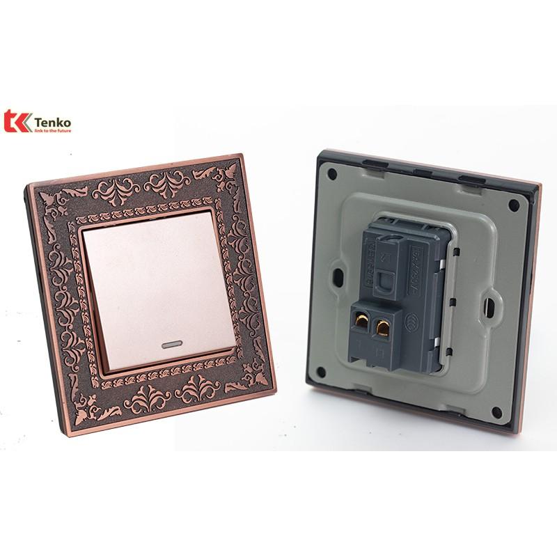 Mặt Công Tắc Điện Âm Tường Mặt Đồng Hoa Văn Đẳng Cấp I TK-F88-01