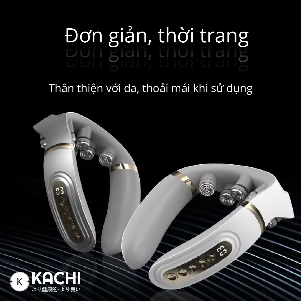 Máy massage cổ không dây 10 đầu rung nhiệt cao cấp Kachi MK350