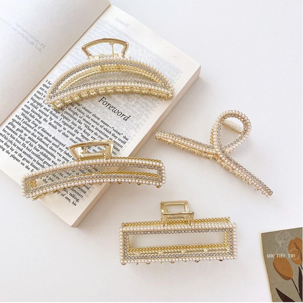 Kẹp Tóc Nữ Càng Cua Hàn Quốc Đính Ngọc Trai và Đá Sang Trọng - KT002