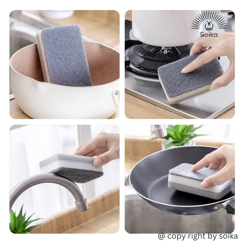 Miếng Bọt Biển Rửa Chén Bát Miếng Cọ Rửa Hai Mặt Làm Sạch Soika SK-A03