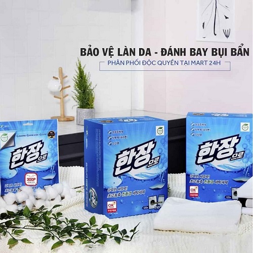 Giấy giặt quần áo Han Jang túi 30 tờ - Đỉnh cao công nghệ giặt tẩy - Có thể thay thế bột giặt và nước giặt