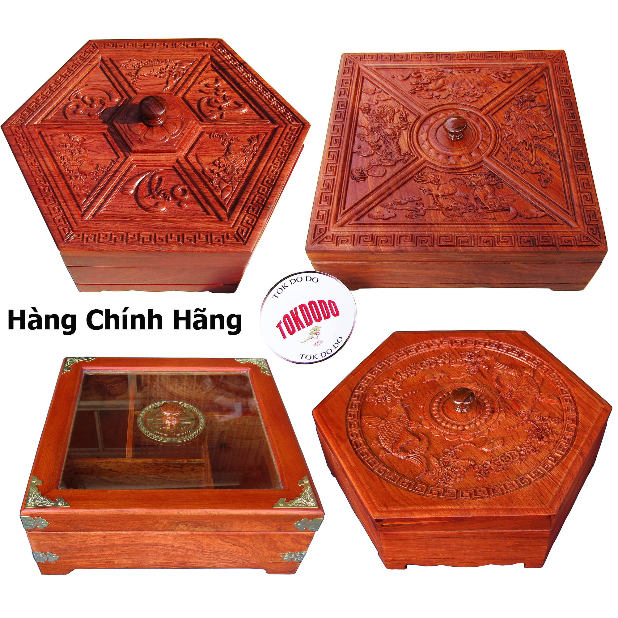 Khay Mứt Gỗ Tự Nhiên TOKDOD Đục Chạm Nhiều Kiểu Dáng Siêu Đẹp