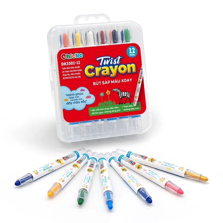 Bút Sáp Màu Xoay Twist Crayon DUKA - Hộp Nhựa PP