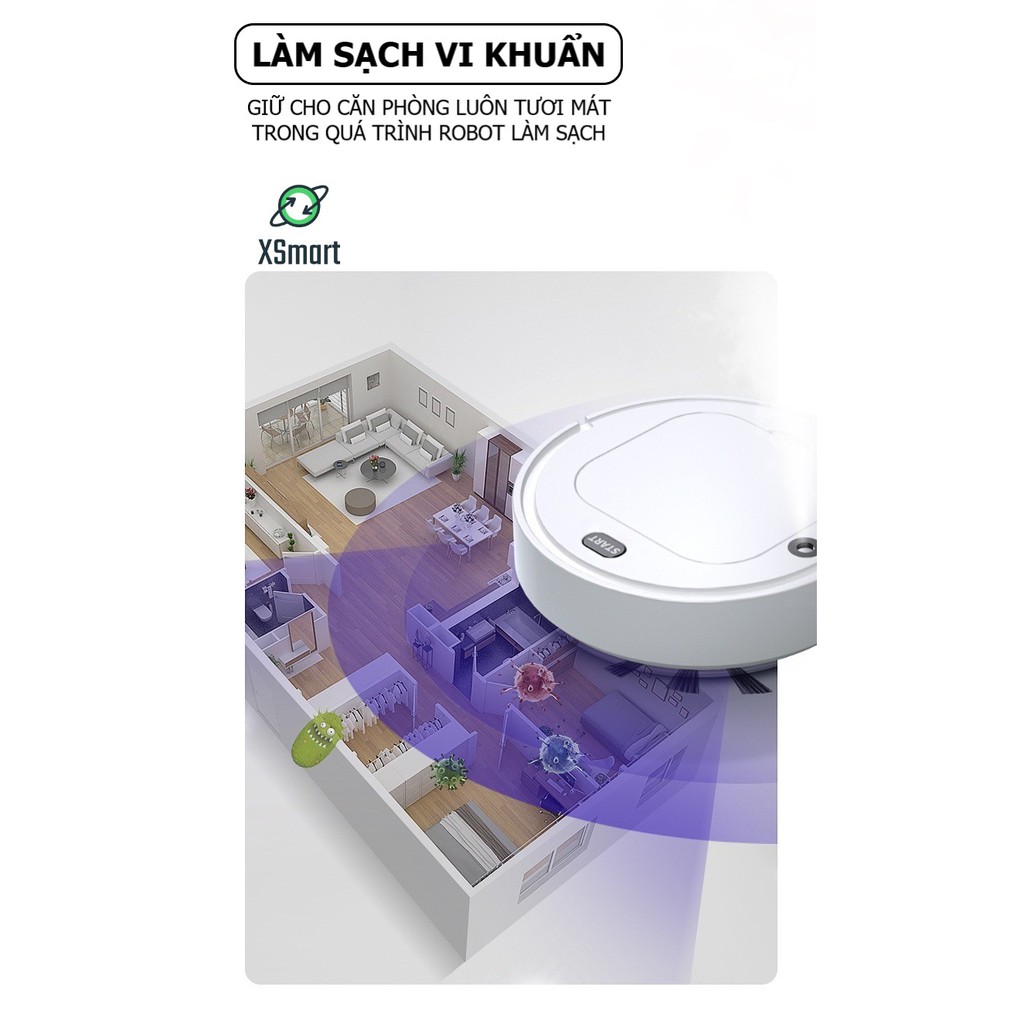 Robot Hút Bụi Lau Nhà Phun Sương Tự Động Làm Sạch Và Làm Ẩm Thông Minh ES08 2021 Rô Bốt Dùng Pin Sạc Tặng Kèm Khăn Lau – Hàng nhập khẩu