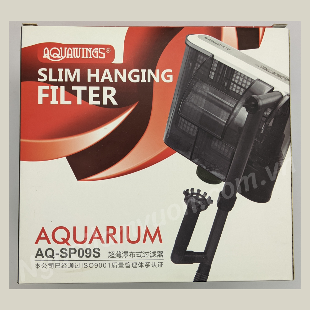 Lọc thác hồ cá kết hợp lọc váng dùng được cho hồ 50cm 5W AQUAWINGS AQ-SP09S siêu mỏng, lọc thác nước bể cá