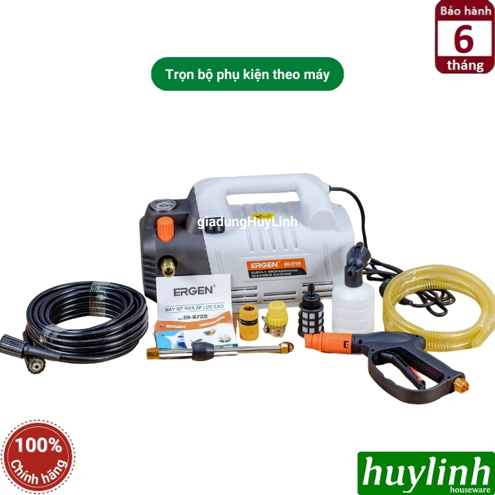 Máy xịt rửa xe Chỉnh Áp Ergen EN-6729 - 2800W - Motor cảm ứng từ lõi đồng - Hàng chính hãng