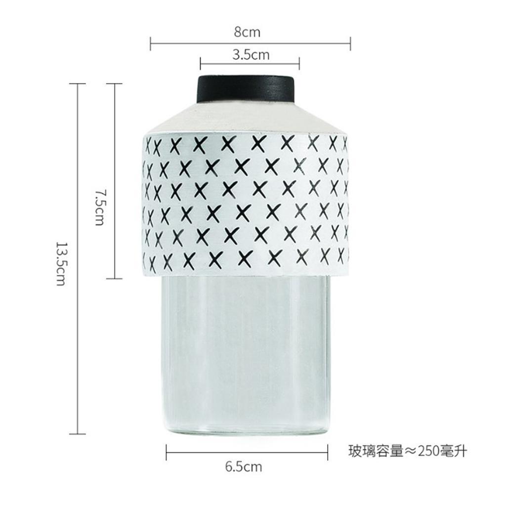3 Cement Glass Flower Vase Party Wedding for Home Office Table Centerpieces