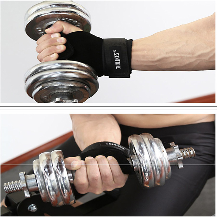 Găng Tay Tập GYM Hở Mu Bàn Tay Lifting Grips Aolikes Pro AL7639